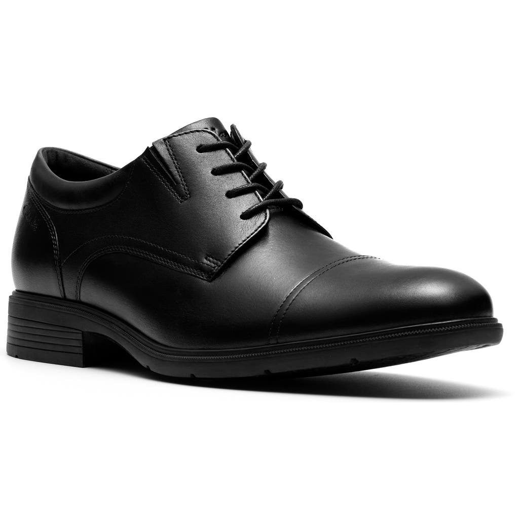 Clarks Men's Steadwell Cap Dress Shoe In Black