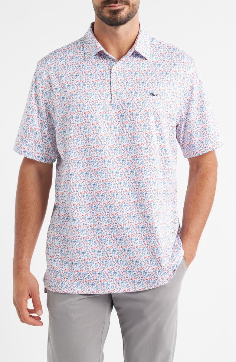 vineyard vines Sankaty Performance Polo, Main, color, Multi Color Tailgate