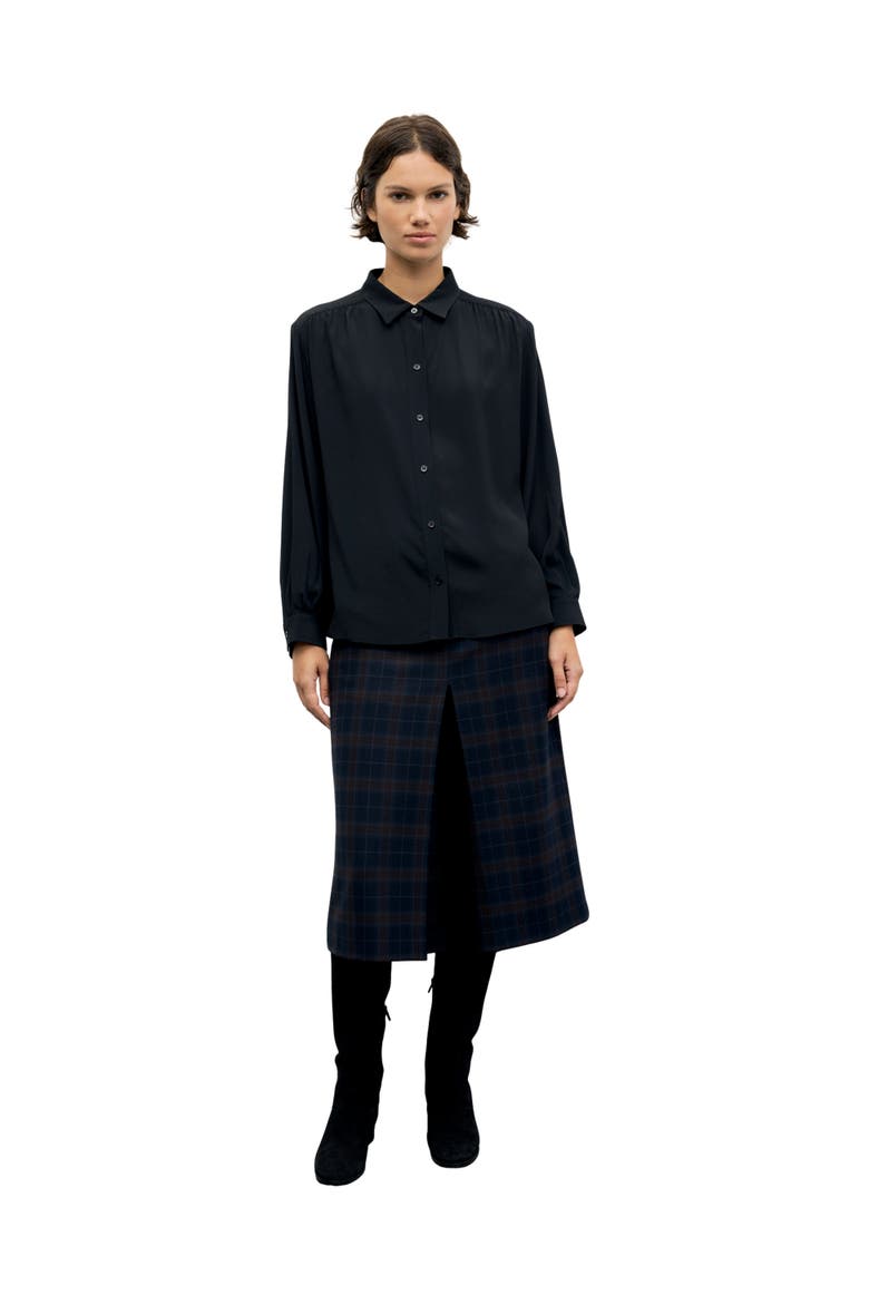 Lilie Pleat Detail Shirt, Alternate, color, Black