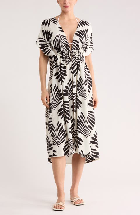 Floral Short Sleeve Cover-Up Dress