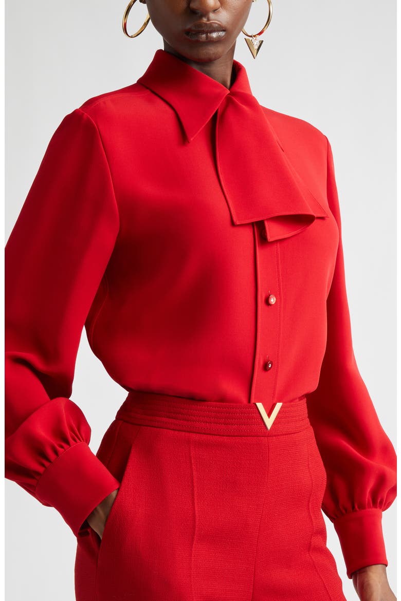 Solid Silk Cady Couture Button-Up Shirt, Alternate, color, PARIS