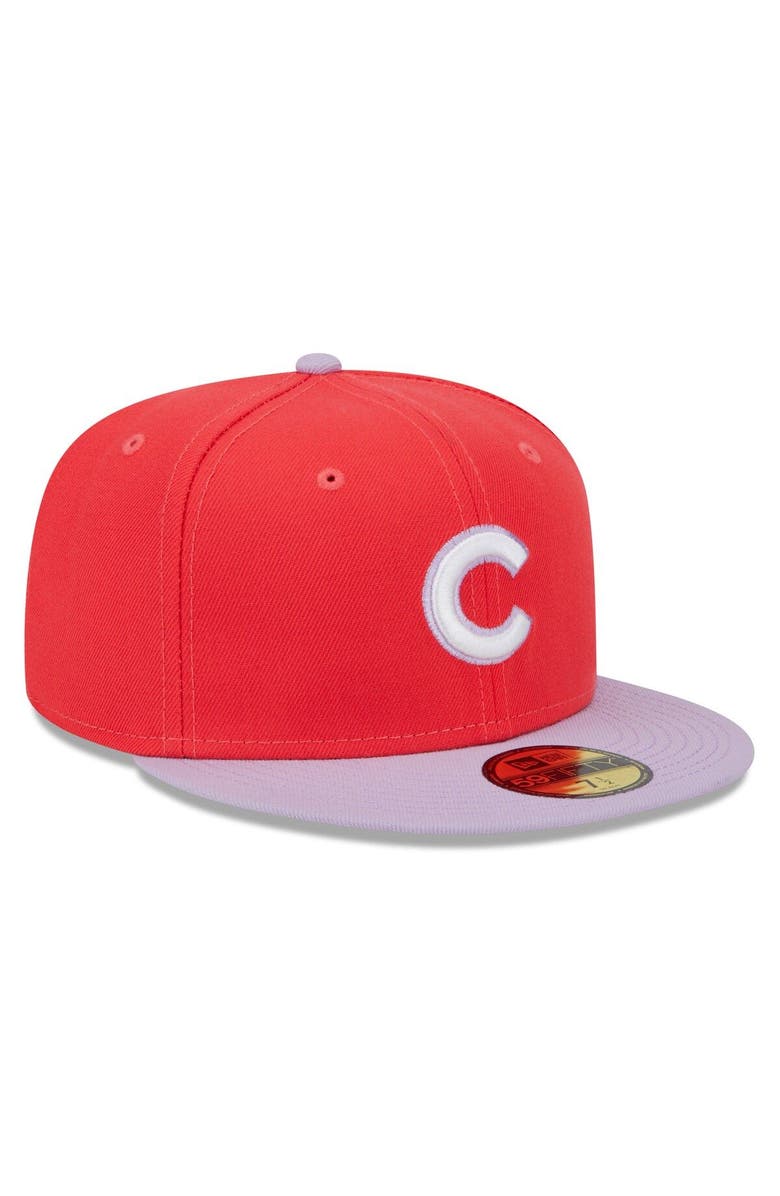 New Era Men's New Era Red/Lavender Chicago Cubs Spring Color Two-Tone 59FIFTY Fitted Hat, Alternate, color, Red