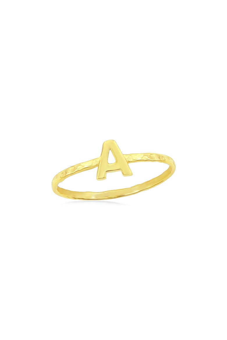 Yellow Gold Initial Band Ring, Main, color, GOLD - A