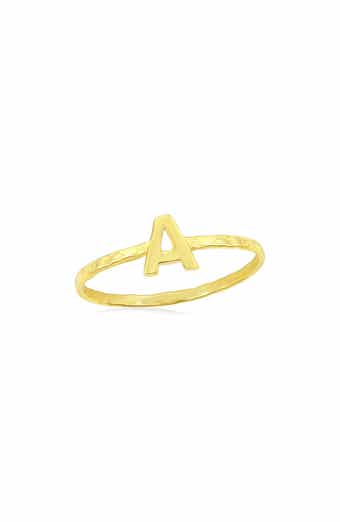 SIMONA Yellow Gold Initial Band Ring