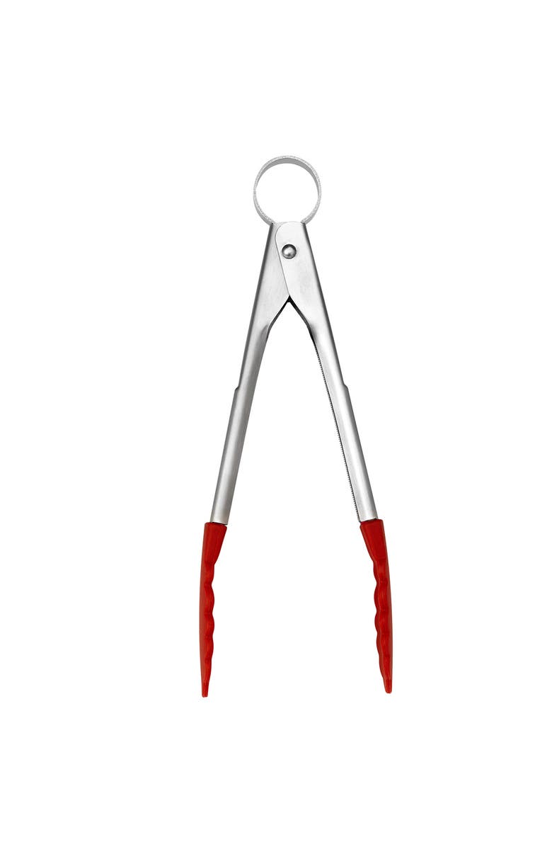 CUISIPRO Silicone Mini Tongs, Main, color, Red