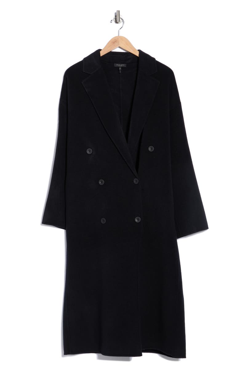 rag & bone Alba Wool Blend Coat, Alternate, color, Black