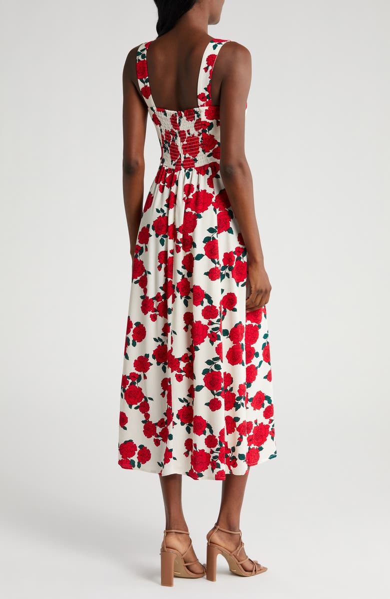 WAYF Leonie Floral Corset Midi Dress, Alternate, color, 
