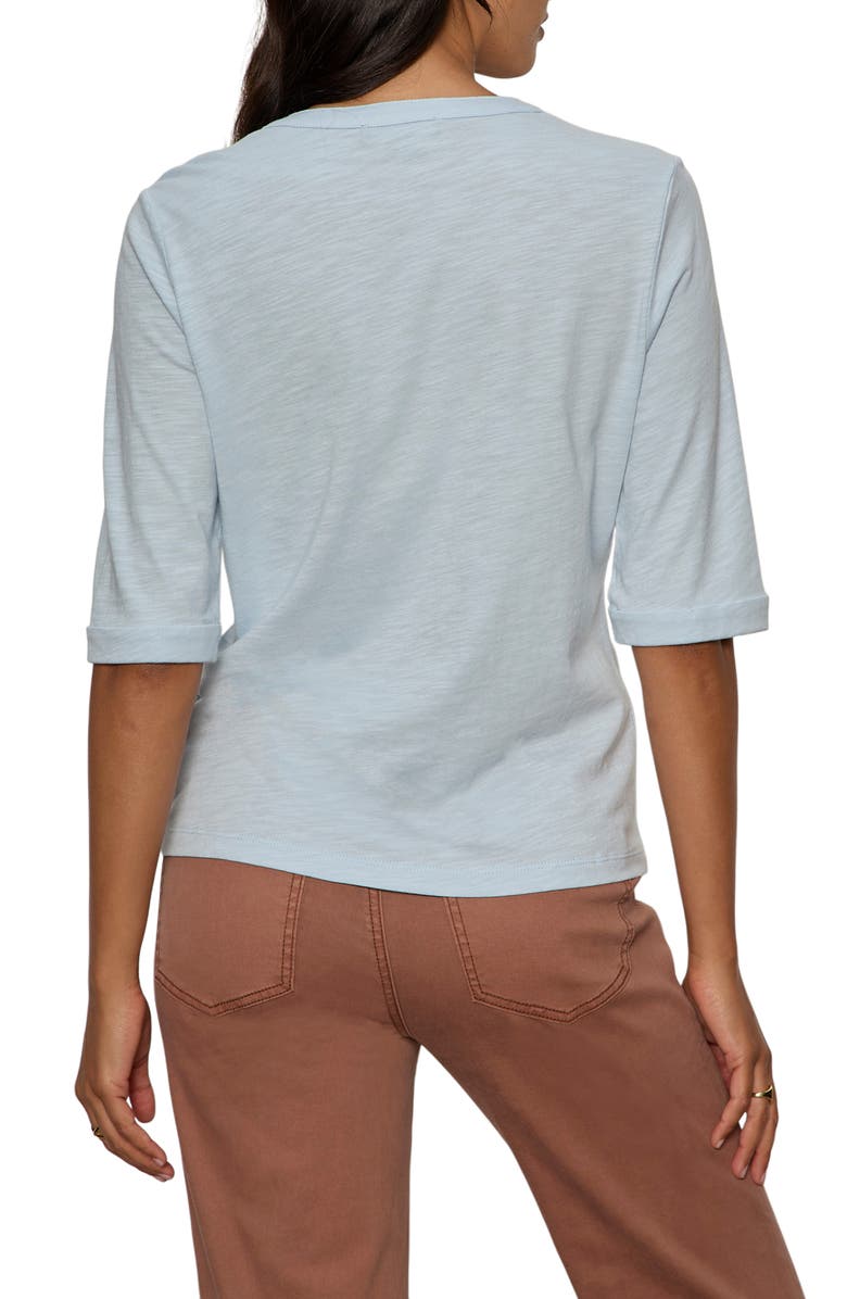 Sanctuary Rolled Sleeve V-Neck T-Shirt, Alternate, color, Blue Aura