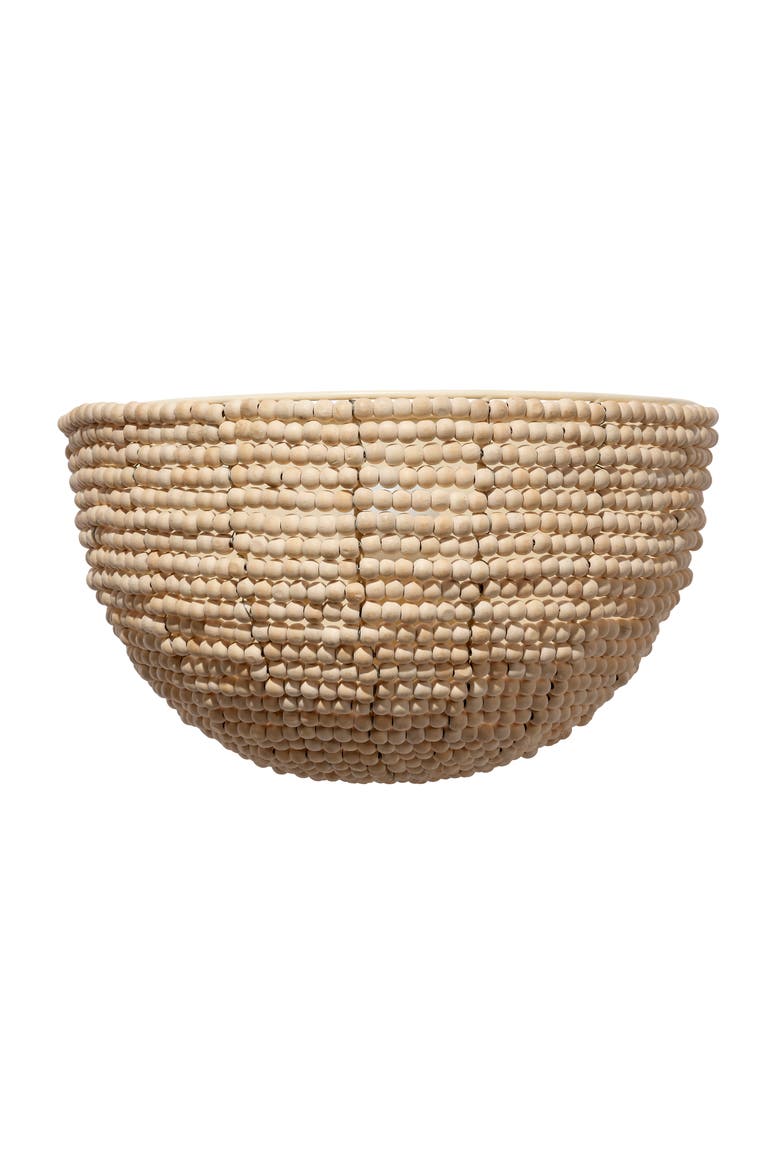 Barnacle 1-Light Beaded Demi Lune Wall Sconce, Natural, Main, color, Natural