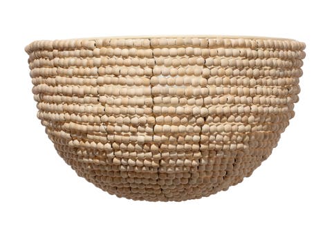 Barnacle 1-Light Beaded Demi Lune Wall Sconce, Natural