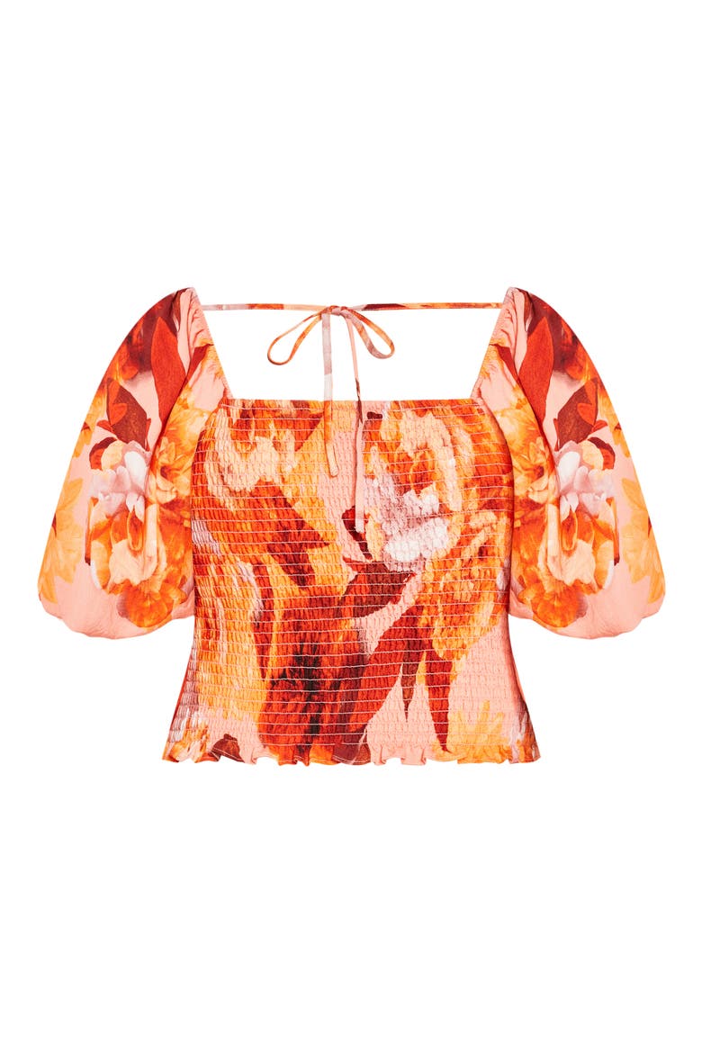 Poppie Print Smocked Crop Top, Alternate, color, FLORAL