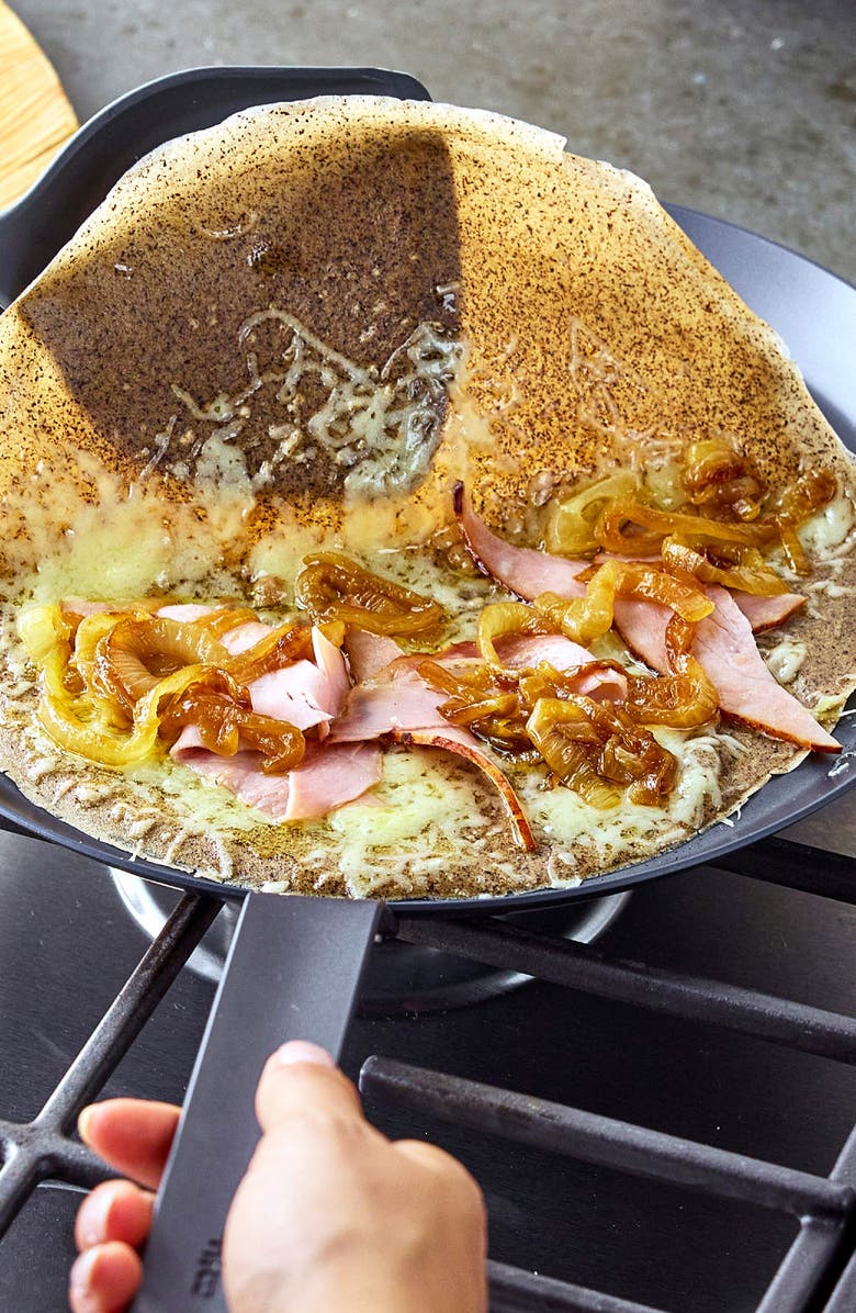 GreenPan x Bobby Flay 11" Carbon Steel Crepe Pan, Alternate, color, Black