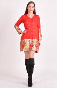 RAAS Jacquard Butti Silk Mini Blazer Dress
