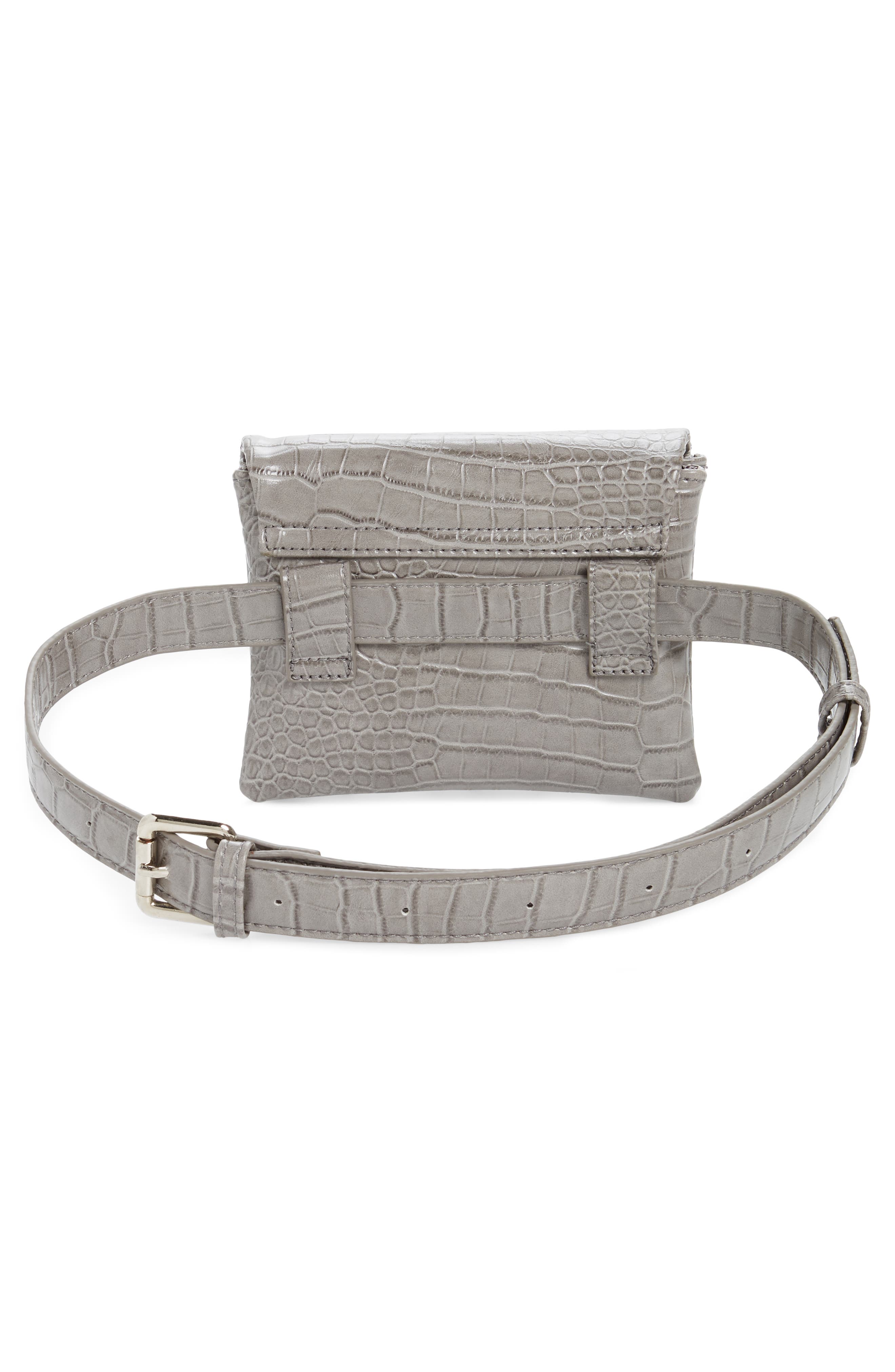 Aria Convertible Vegan Leather Belt Bag, Alternate, color, LIGHT GREY