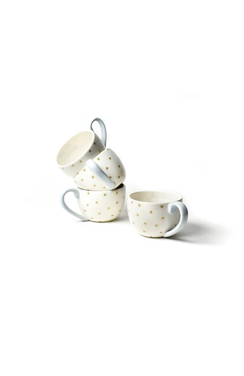 Gold Brightly Shining Stars Mug Set of 4