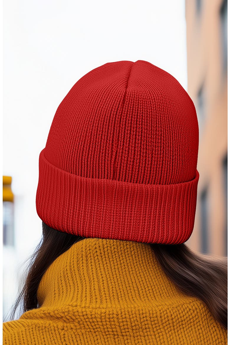 Heart of Bones Beanie, Alternate, color, Red