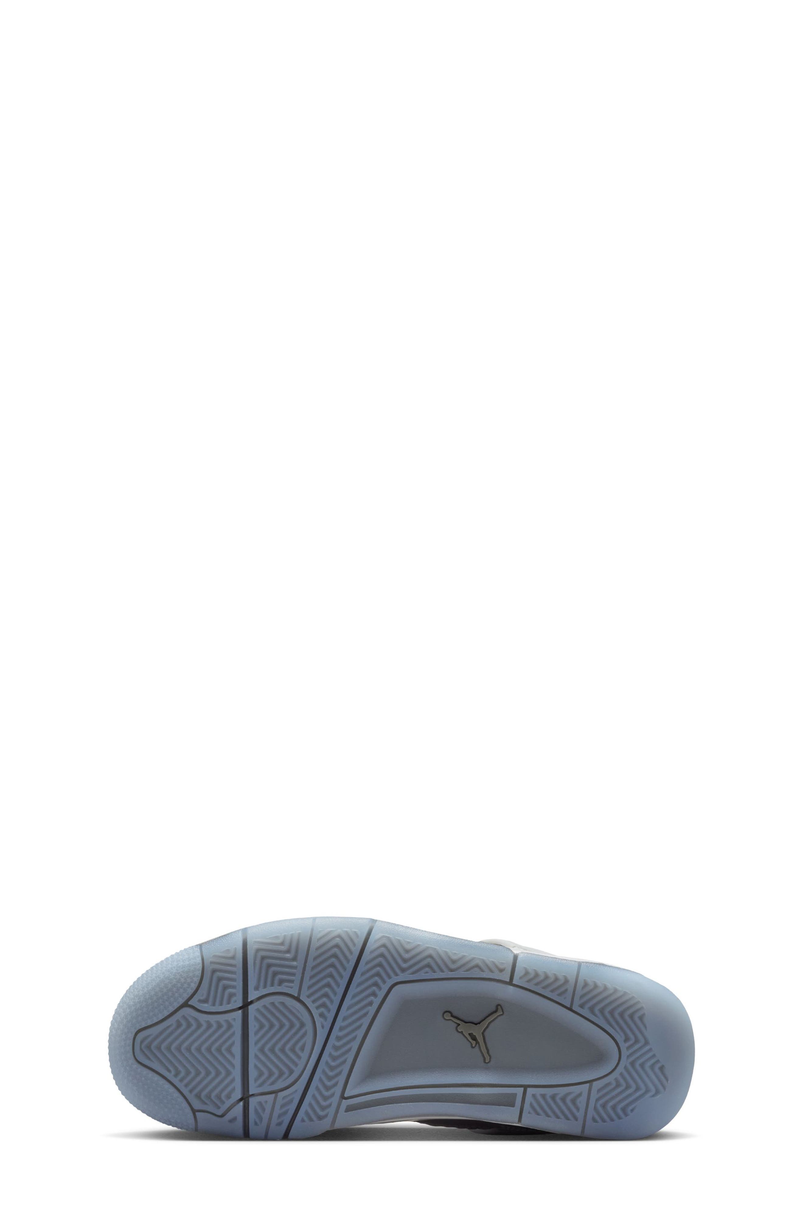 Nike Kids' Jordan 4 Retro Basketball Sneaker, Alternate, color, White/ Grey/ Blue