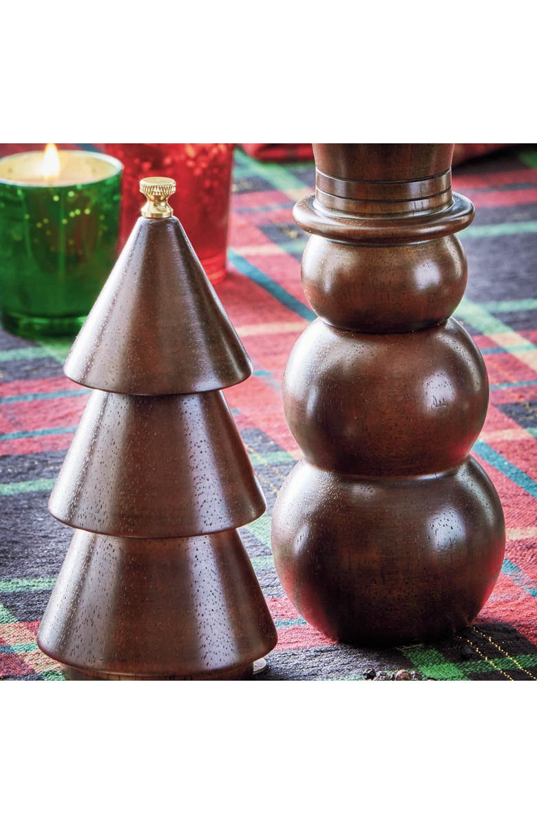 tag Tree Salt and Pepper Grinder Shakers Set Brown Christmas Decor, Alternate, color, Brown