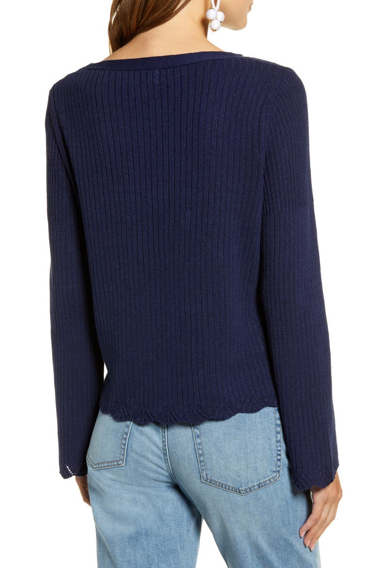 Bell Sleeve Sweater, Alternate, color, NAVY PEACOAT