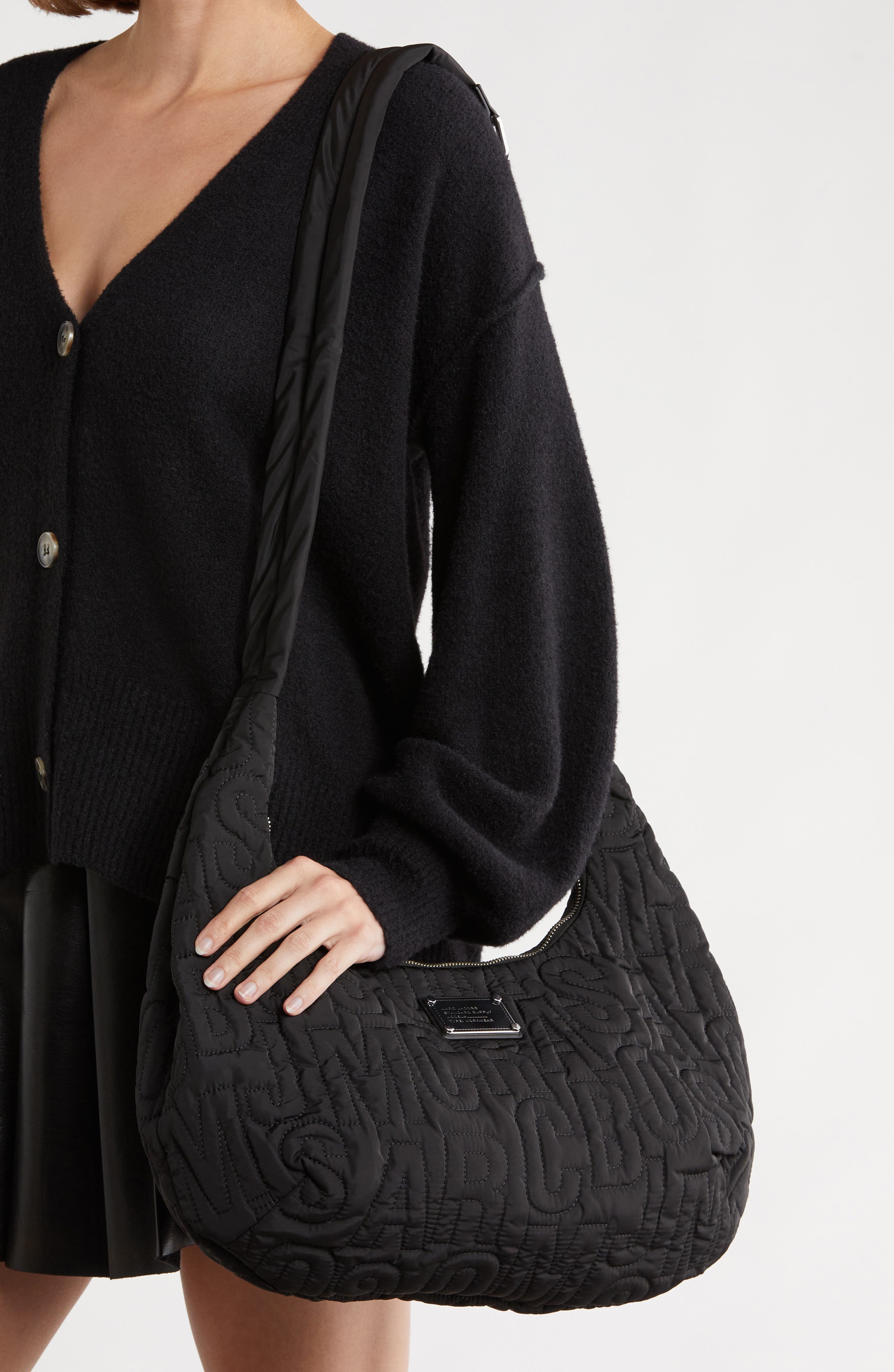 Marc Jacobs Large Nylon Jumbled Logo Crossbody Bag, Alternate, color, 