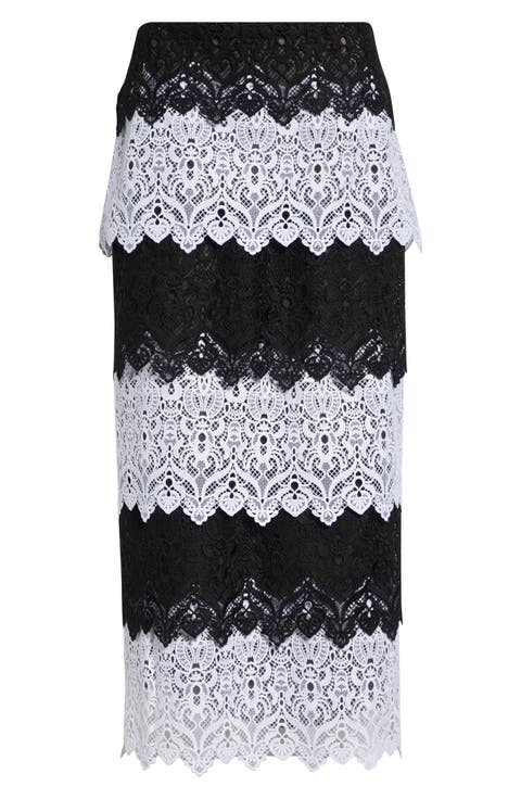 Layered Lace Pencil Skirt