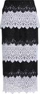 Carolina Herrera Layered Lace Pencil Skirt