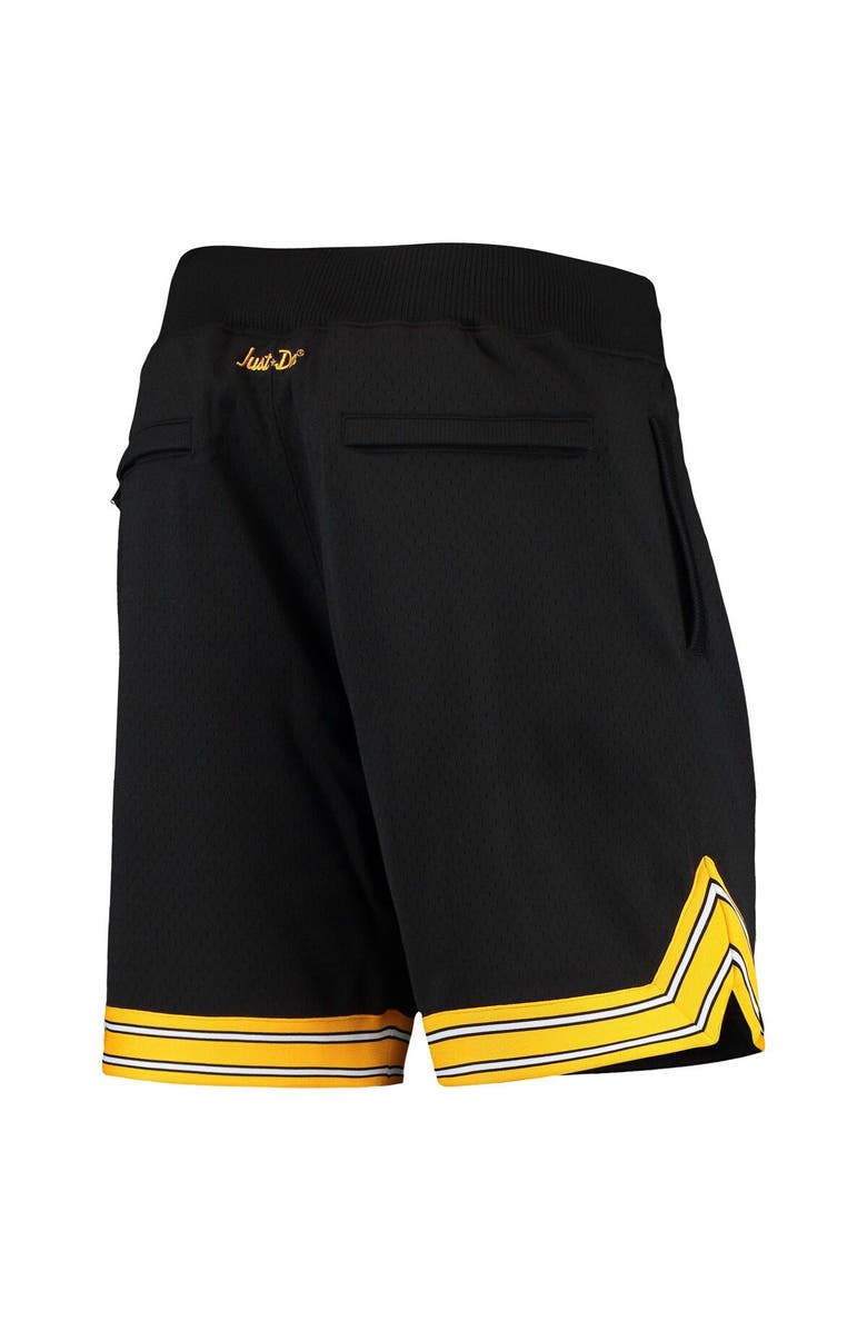 Mitchell & Ness Men's Mitchell & Ness Black Pittsburgh Steelers Just Don Gold Rush Shorts, Alternate, color, Black