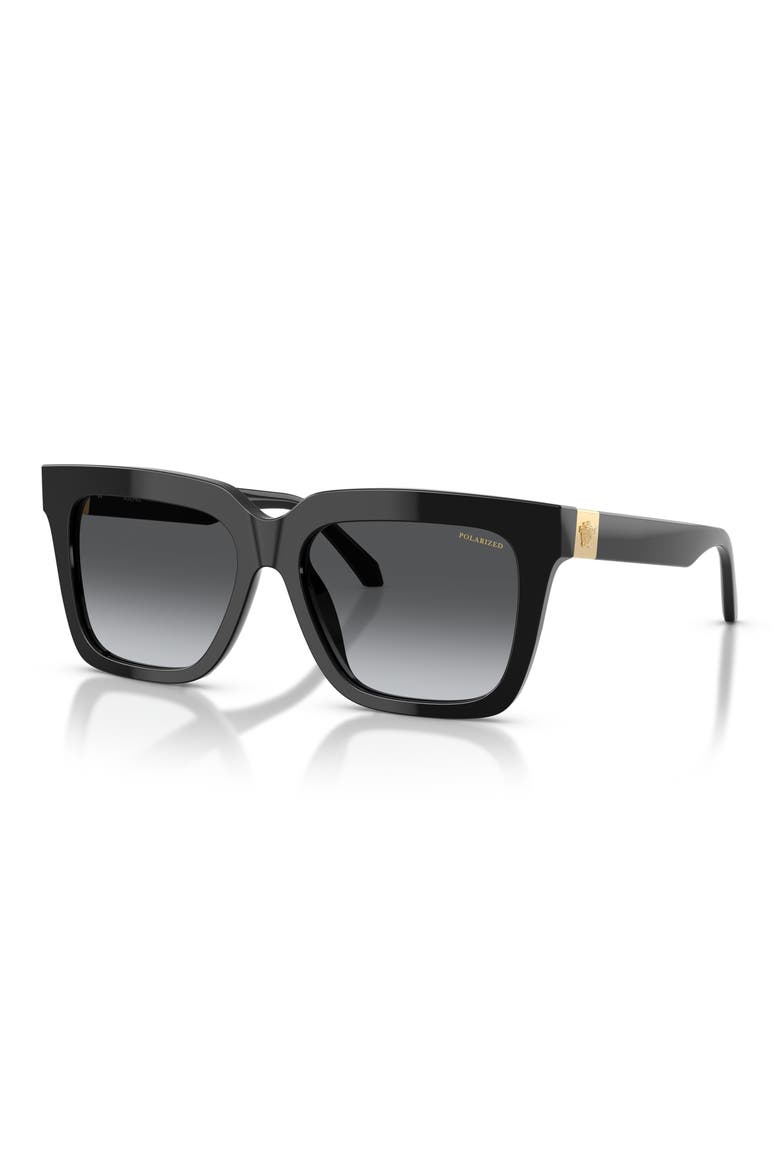 Medusa 55mm Polarized Square Sunglasses, Alternate, color, BLACK / GREY GRADIENT POLAR