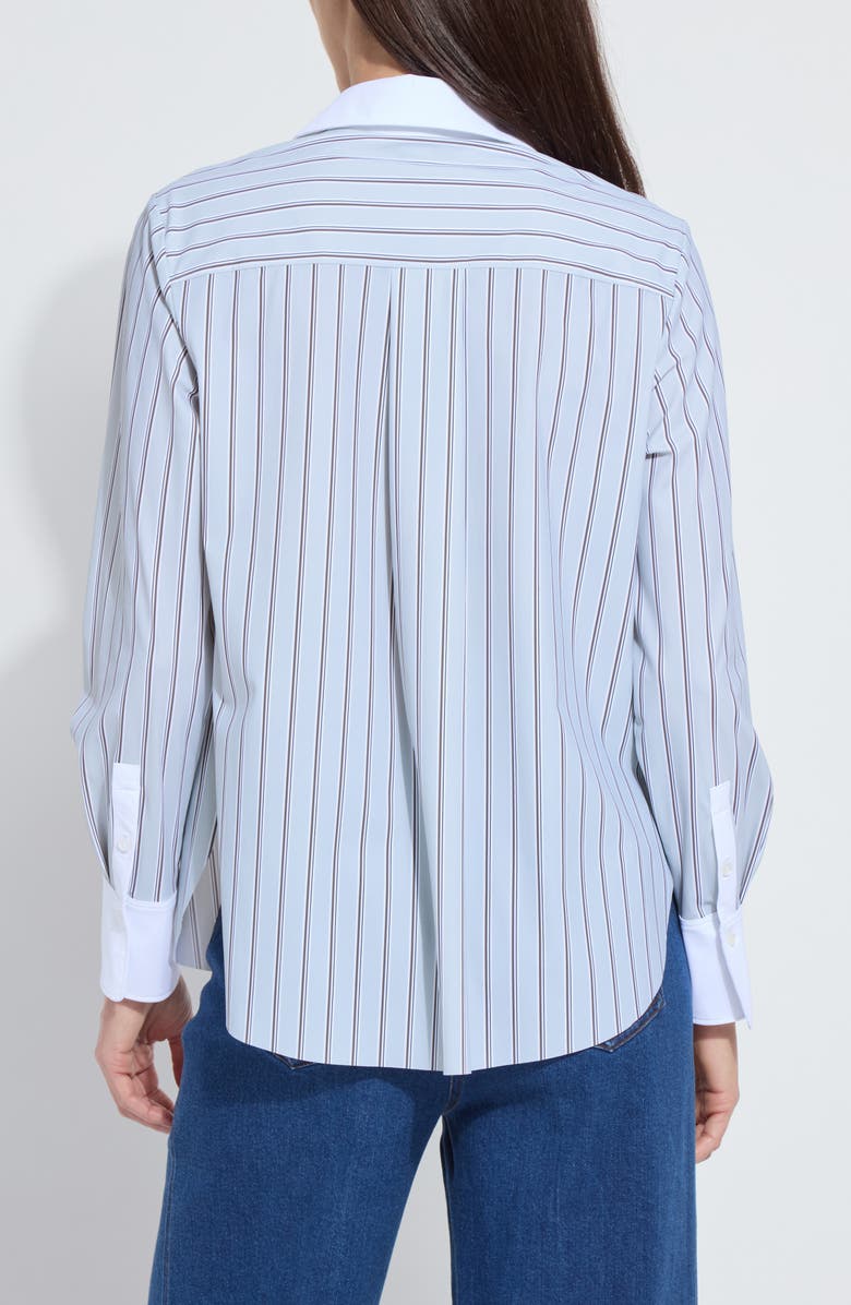 Lysse Stripe Button-Up Shirt, Alternate, color, Moonstone Stripe