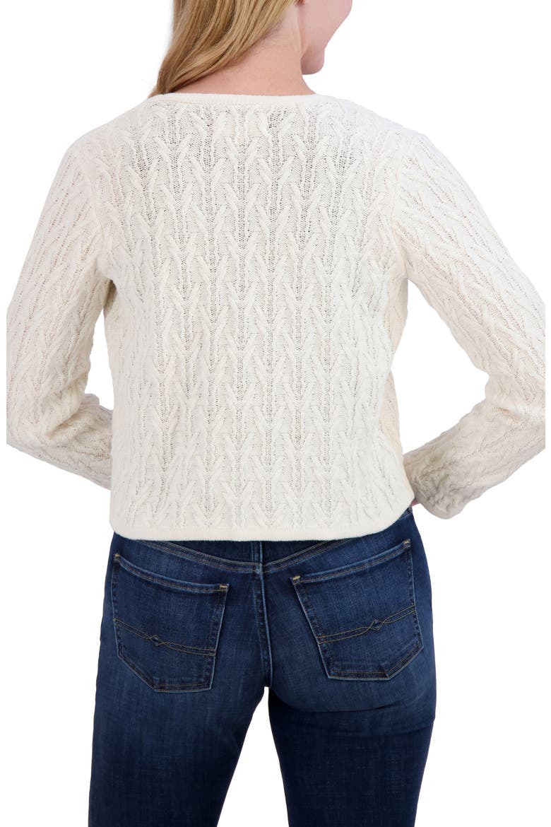Tie Front Open Stitch Cardigan, Alternate, color, WHISPER WHITE