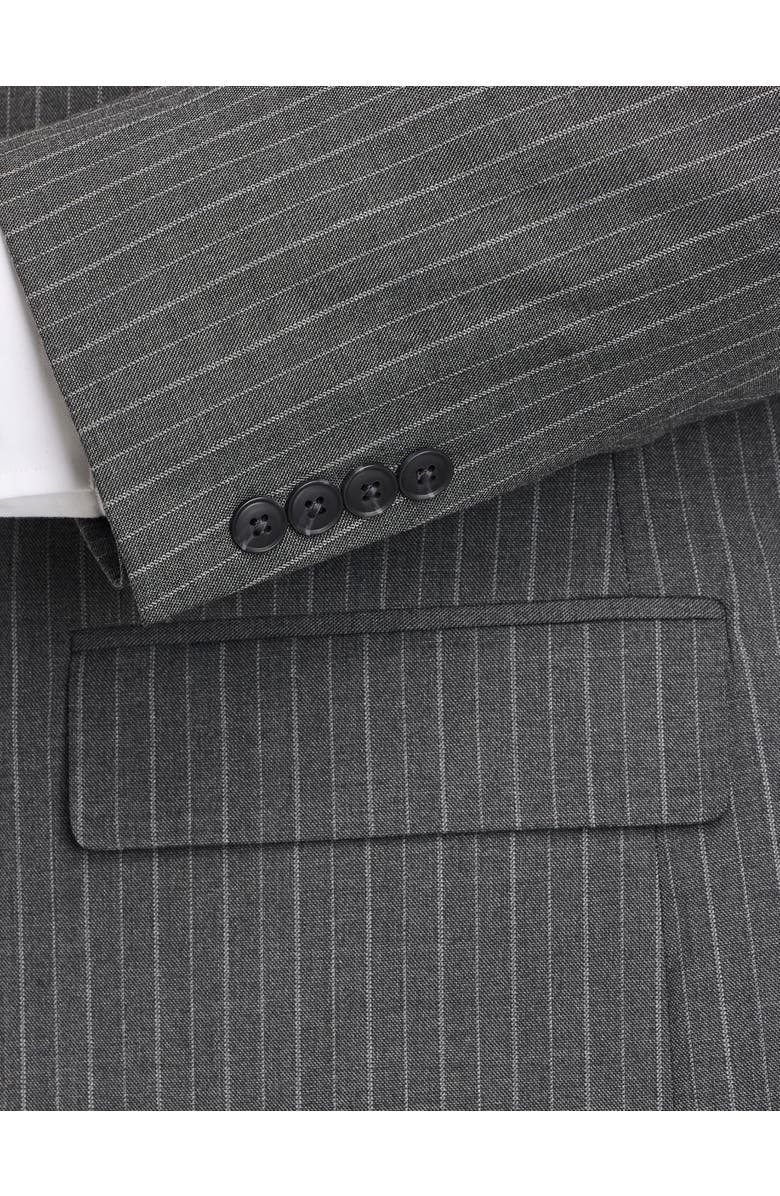 Oak Hill by DXL Big & Tall Jacket Relaxer Pinstripe Suit Jacket, Alternate, color, Grey