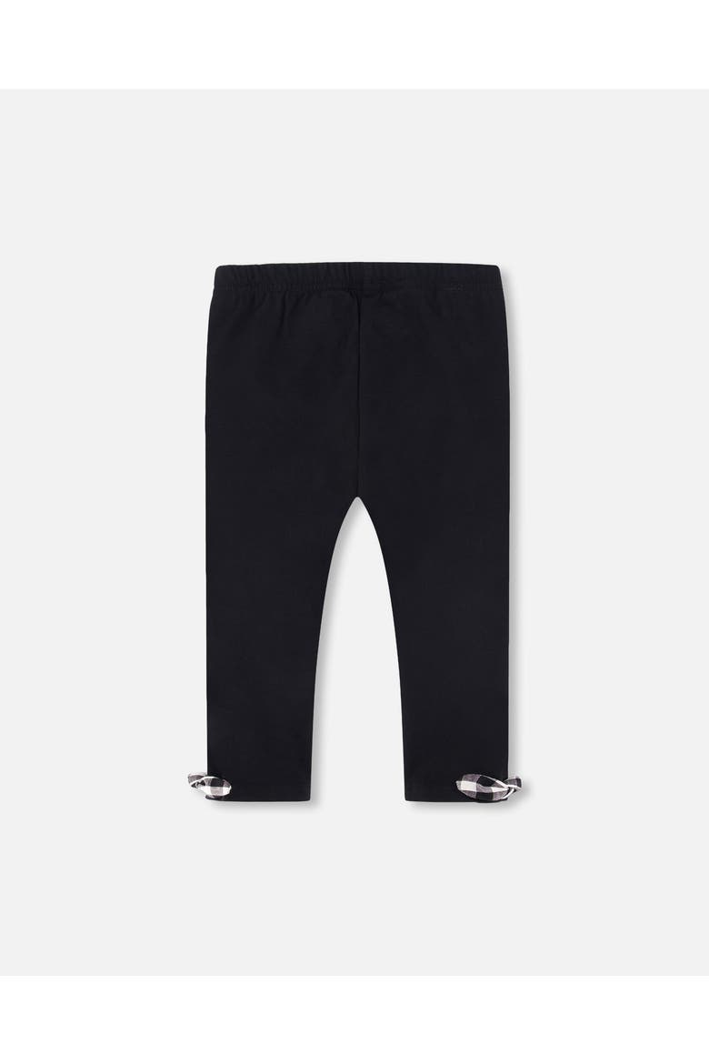 Little Girl's Organic Cotton Capri Legging With Knots Black, Alternate, color, Black
