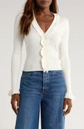 PAIGE Demetra Ruffle Rib Cardigan
