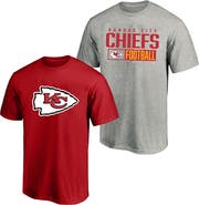 FANATICS Men's Fanatics Heather Gray/Red Kansas City Chiefs Big & Tall 2-Pack T-Shirt Set