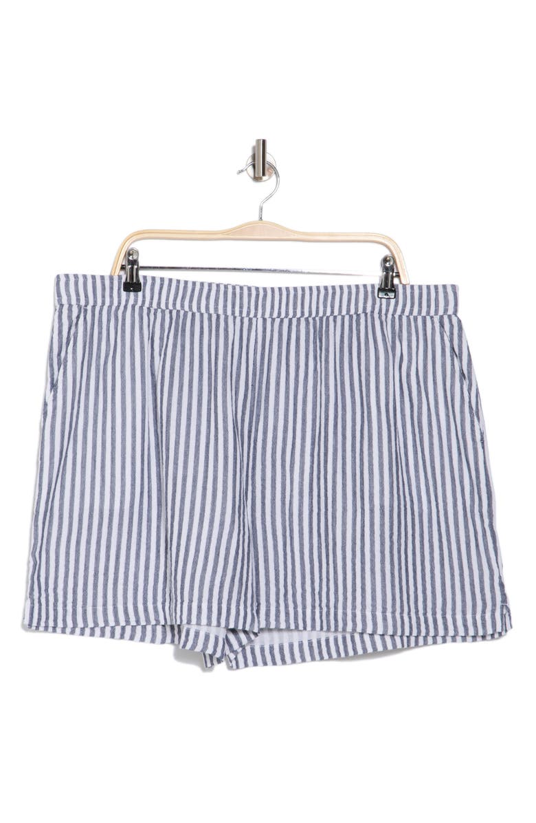 Caslon<sup>®</sup> Stripe Cotton Gauze Pull-On Shorts, Alternate, color, Navy- White Brianne Stripe
