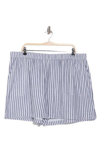 Caslon ® Stripe Cotton Gauze Pull-on Shorts In Navy- White Brianne Stripe