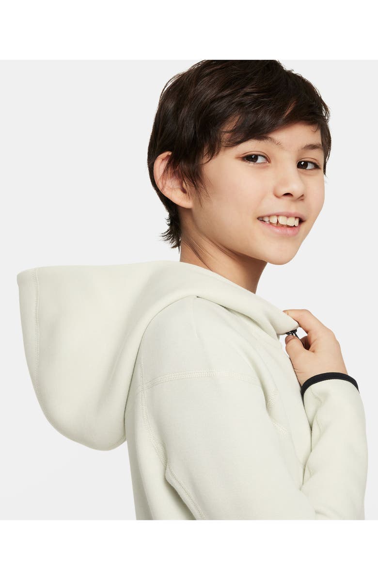 Nike Kids' Tech Fleece Full Zip Hoodie, Alternate, color, Sea Glass/ Black/ Black