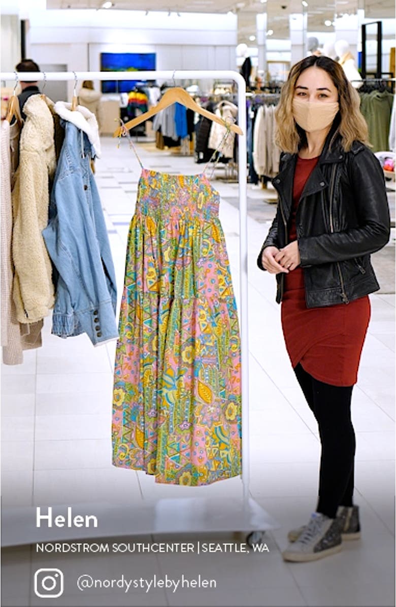 Floral Print A-Line Cotton Dress, sales video thumbnail