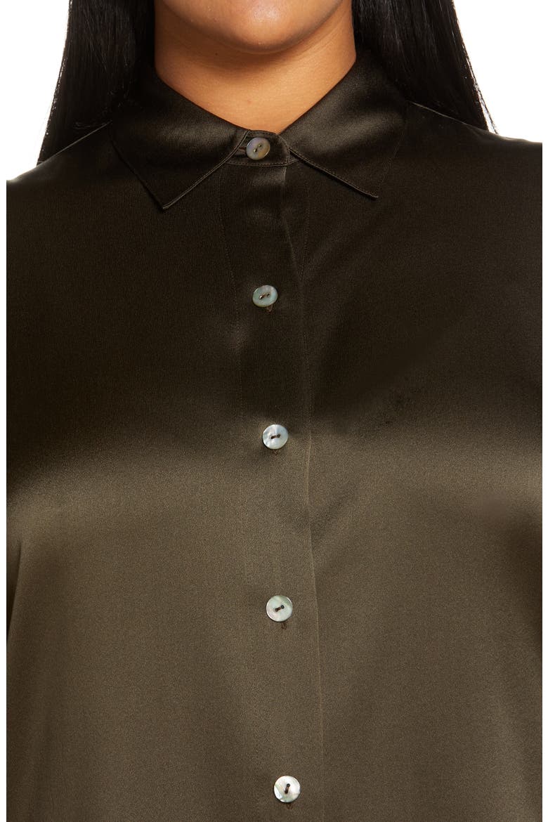 Relaxed Button-Up Silk Blouse, Alternate, color, EDEN