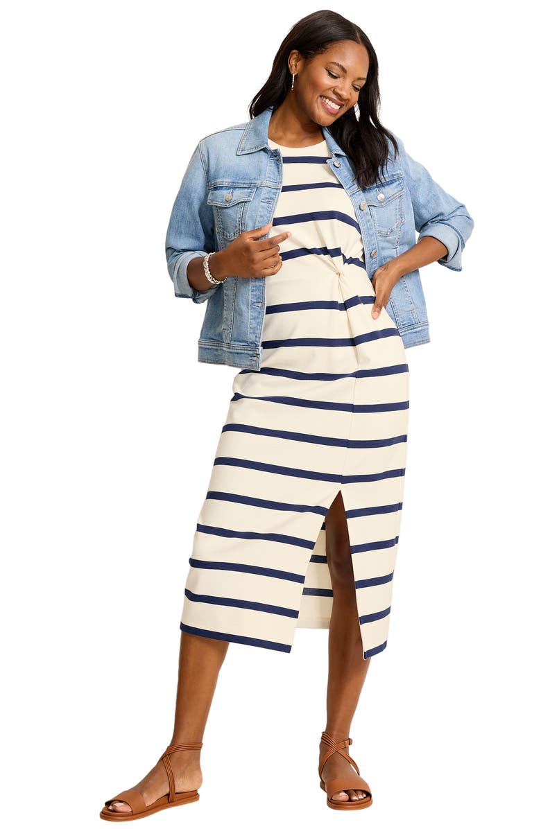 Tommy Bahama Agua Twisted Midi Dress, Alternate, color, Coconut