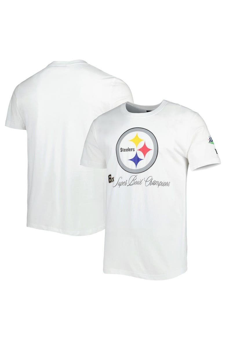 Men's New Era White Pittsburgh Steelers Historic Champs T-Shirt, Main, color, White