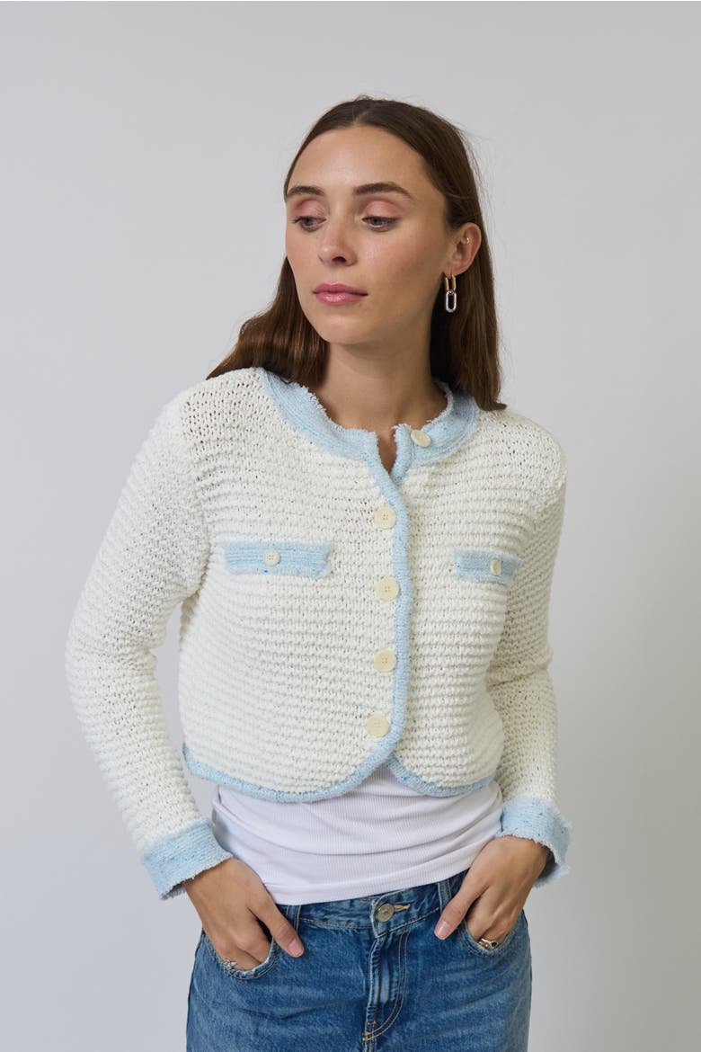 Celeste Cardigan, Main, color, WHITE BLUE
