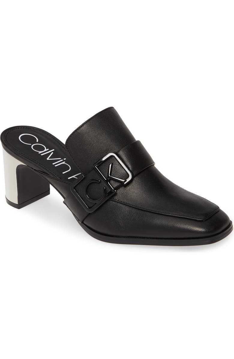 Calvin Klein Dacy Logo Buckle Loafer Mule, Main, color,