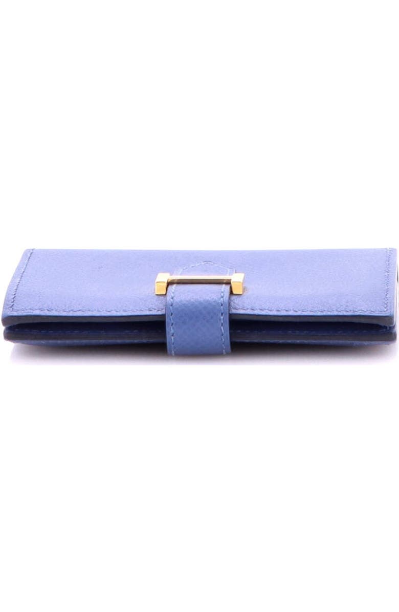 Pre-Owned Hermes Bearn Card Case Epsom, Alternate, color, Bleu Brighton