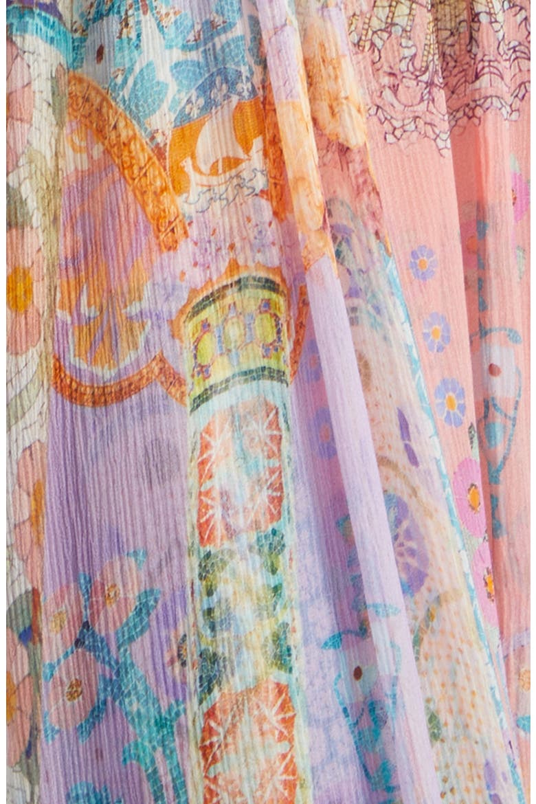 Howdy Gaudí Long Sleeve Silk Chiffon Maxi Dress, Alternate, color, HOWDY GAUDI