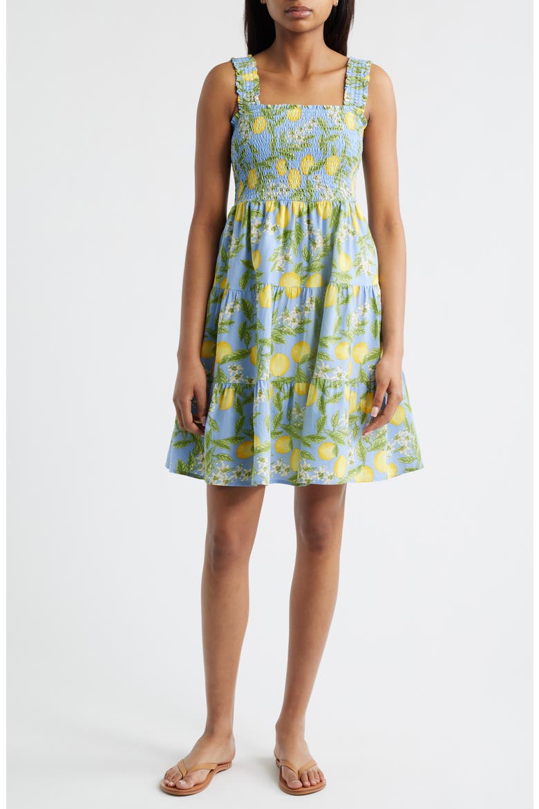 Alice Tiered Sundress, Main, color, LEMON DROP