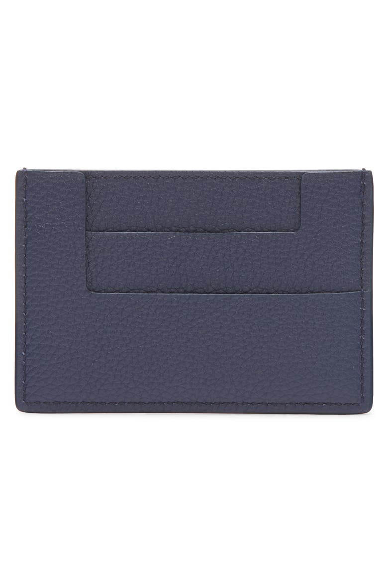 Grained Leather Card Holder, Alternate, color, 1L087 DENIM BLUE