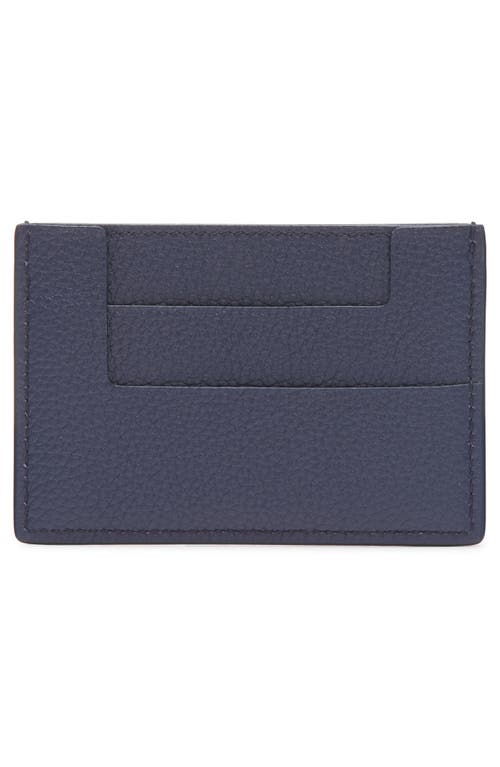Tom Ford Grained Leather Card Holder In Blue