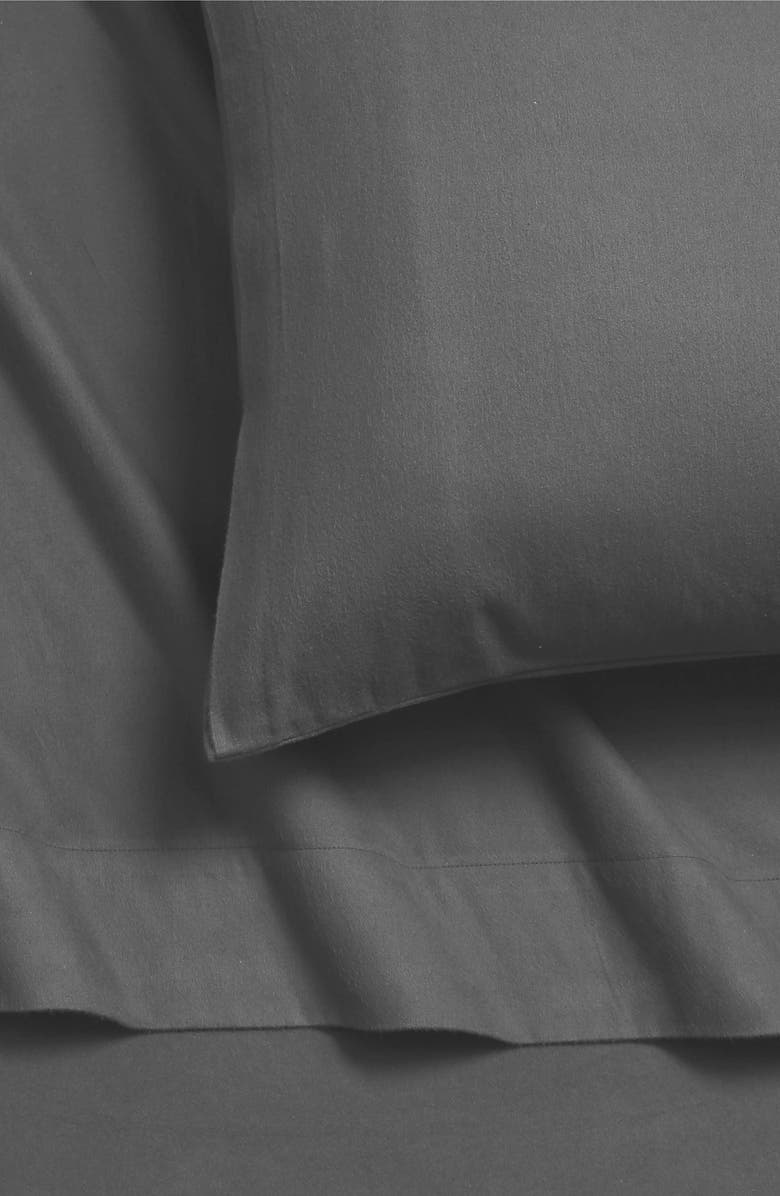 AZORES HOME Cotton Flannel Sheet Set, Alternate, color, Grey