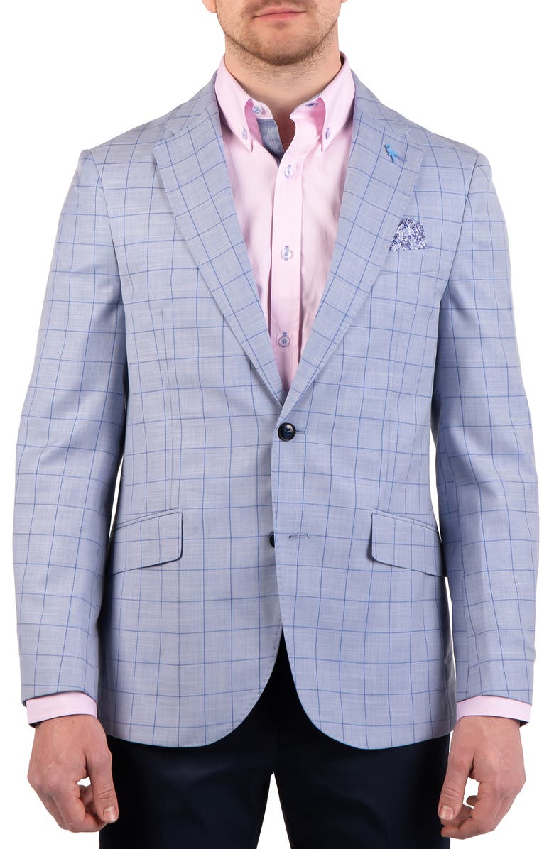 TailorByrd Mini Windowpane Sport Coat, Main, color, Light Blue